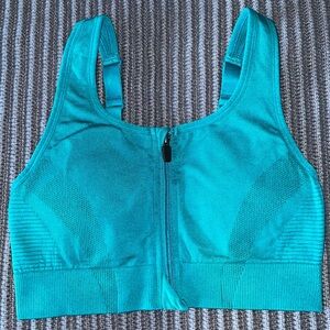 all in motion zip front sports bra